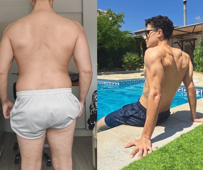 Transformación Jesús Cobo - antes y después espalda