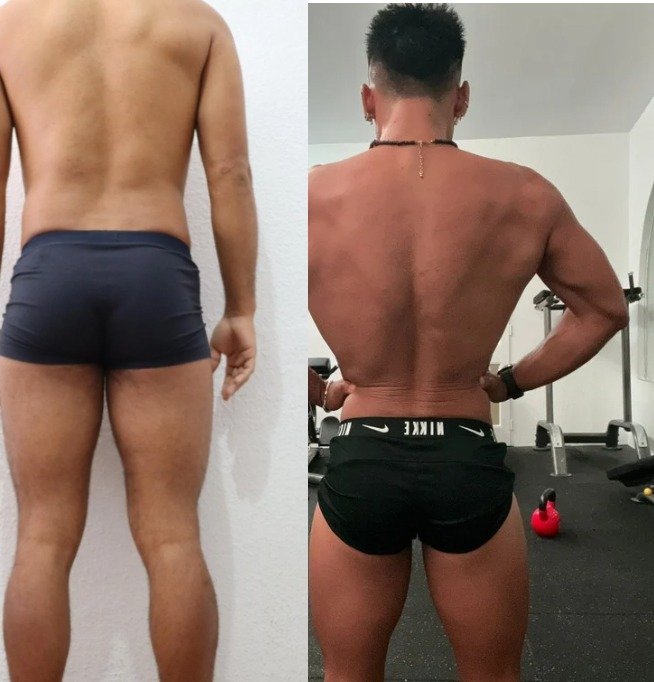 Transformación Wilmer - antes y después espalda